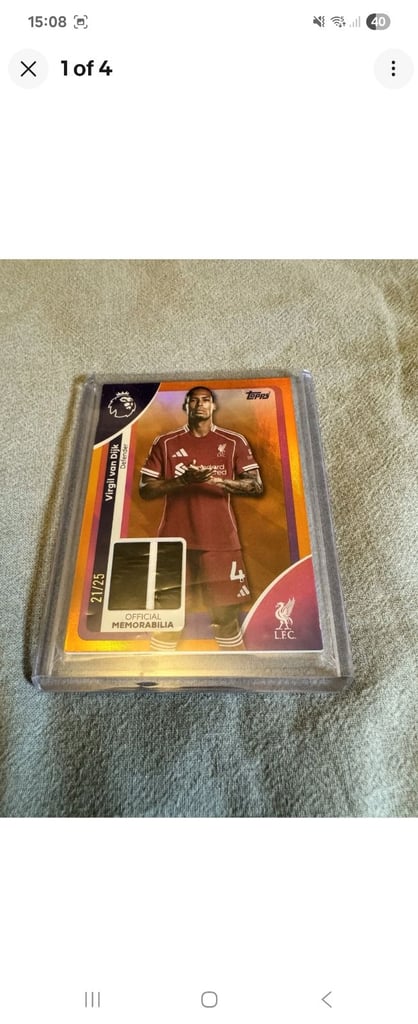 Topps Premier League 2025/2026 Virgil Van Dijk PATCH RELIC 21/25 RARE LFC