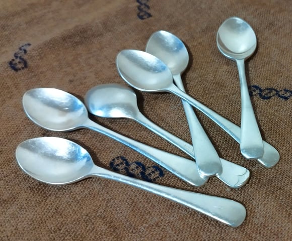 Vintage set of X tea spoons silver plated, Sheffield