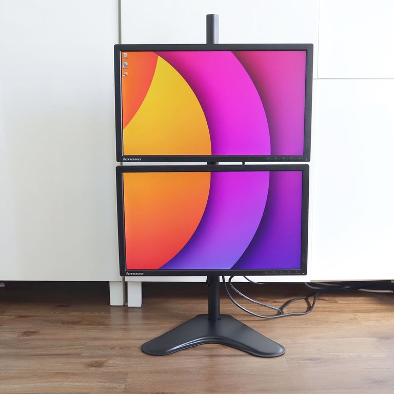 image for Dual Monitor setup 22 inch Lenovo Full HD IPS