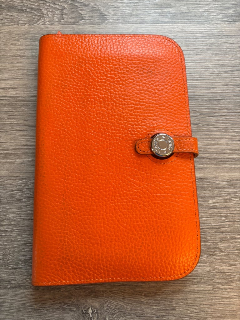 image for HERMES DOGON ORANGE LEATHER WALLET