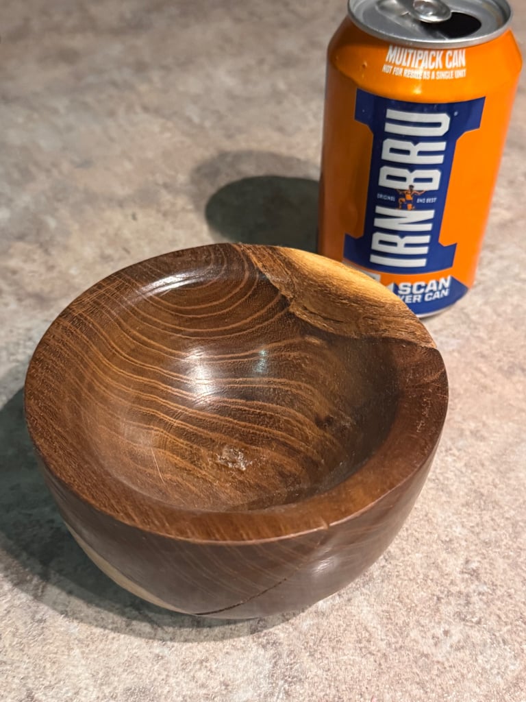 turned wooden bowl hand carved rare 