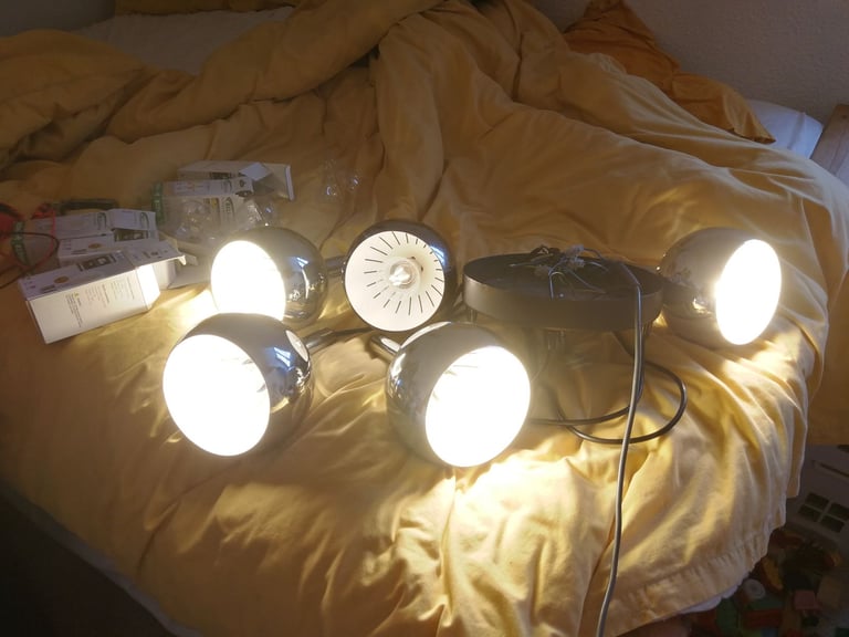 Cascade lamp vintage metal 1970 mid century modern