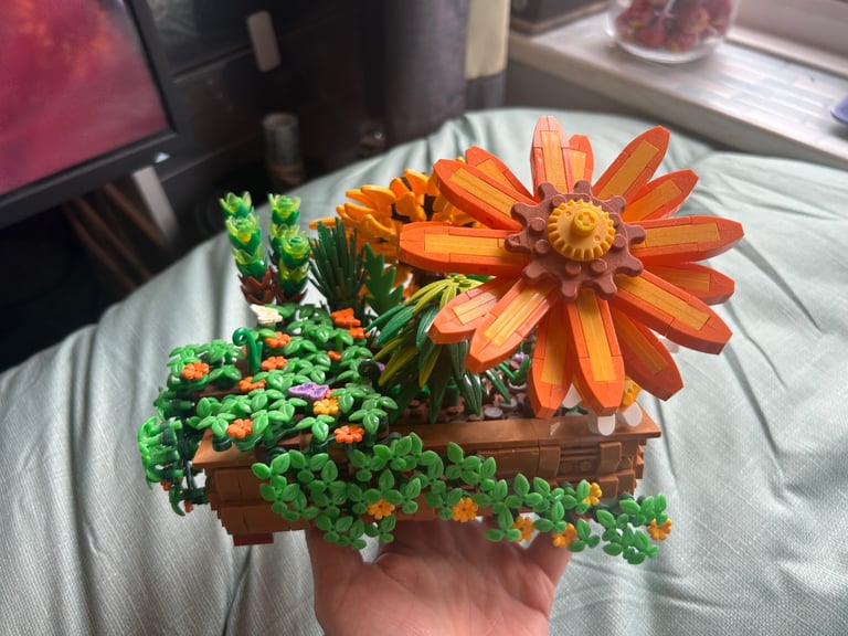 Lego compatible brick flower arrangement
