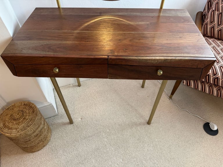 Lovely mid-century-style dressing table with large built-in mirror