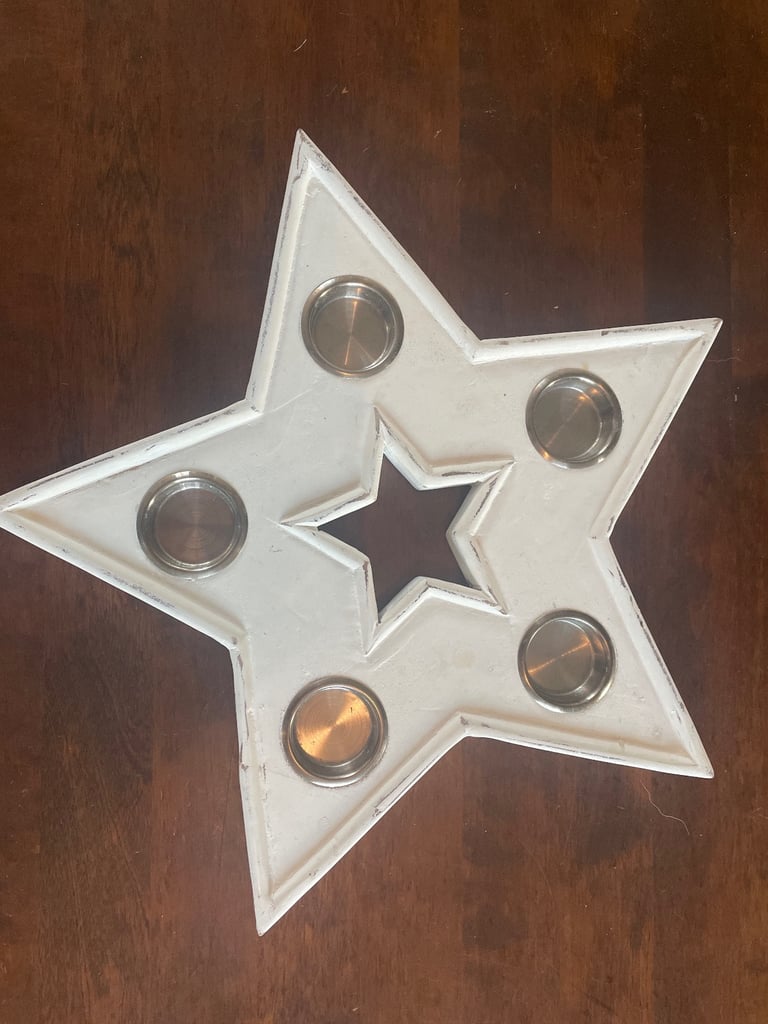 Star wooden candle holder 