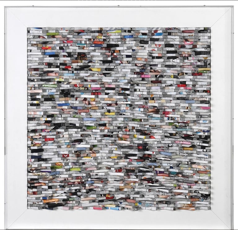 image for Stacked Books Wall Art in Perspex Box Frame