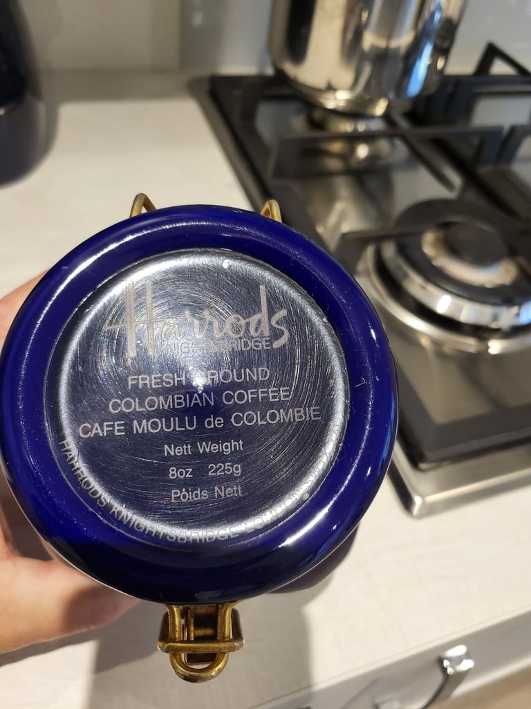 Harrods Knightsbridge Food Halls  Storage Jars Coffee/ Tea Canister Vintage