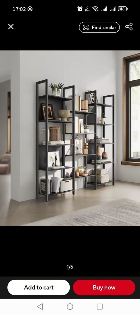 image for Black metal shelving unit