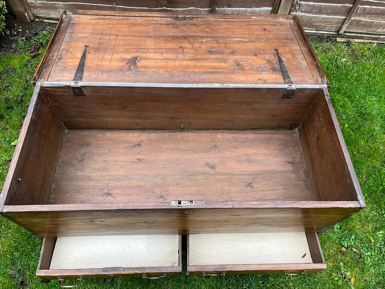 Antique Pine Ottoman/Trunk 