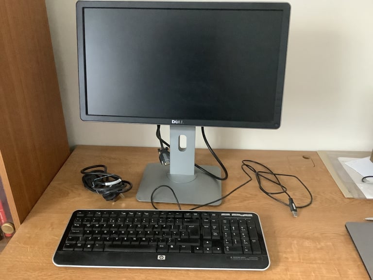 Computer monitor and keyboard
