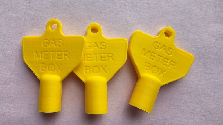 3 × White Meter Keys — Utility / Gas & Electric Meter Box Keys, High Quality