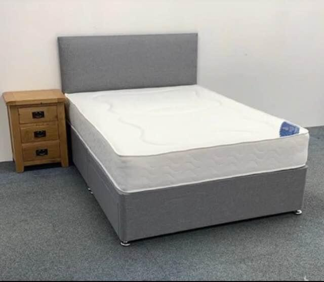 DOUBLE BED WITH MATTRESS AND HEADBOARD OTHER BED SIZES AVAILABLE in