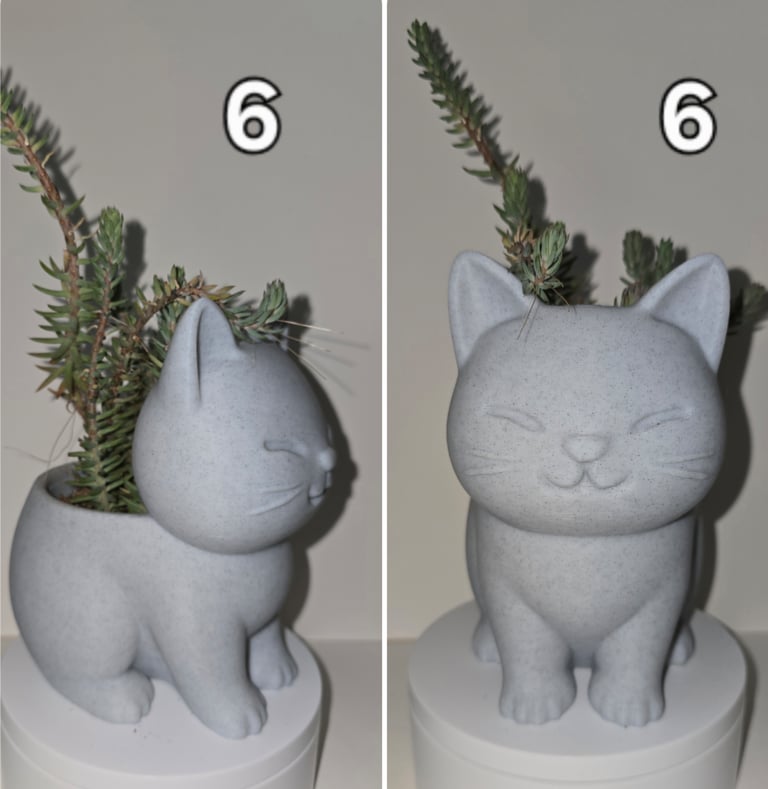 Handcrafted 3D-Printed Marble Effect Plant Pots with Live House Plants