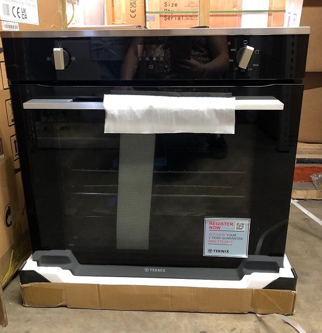 Teknix SCS74GX Black Single Gas Oven - Shop Soiled 