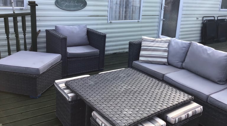 Grey Rattan Garden Furniture Set