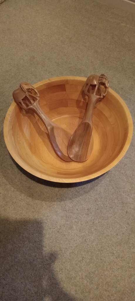Extra large wooden hand crafted bowl 