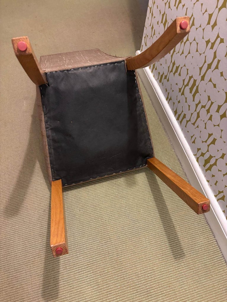 4 x Marks and Spencer Oak leg /fabric covered dining room chairs in good condition