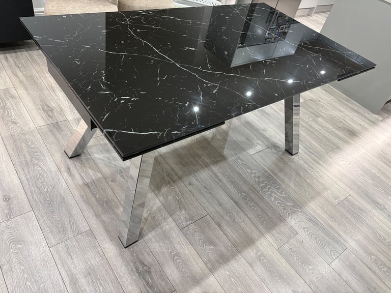 Tempered glass marble table 