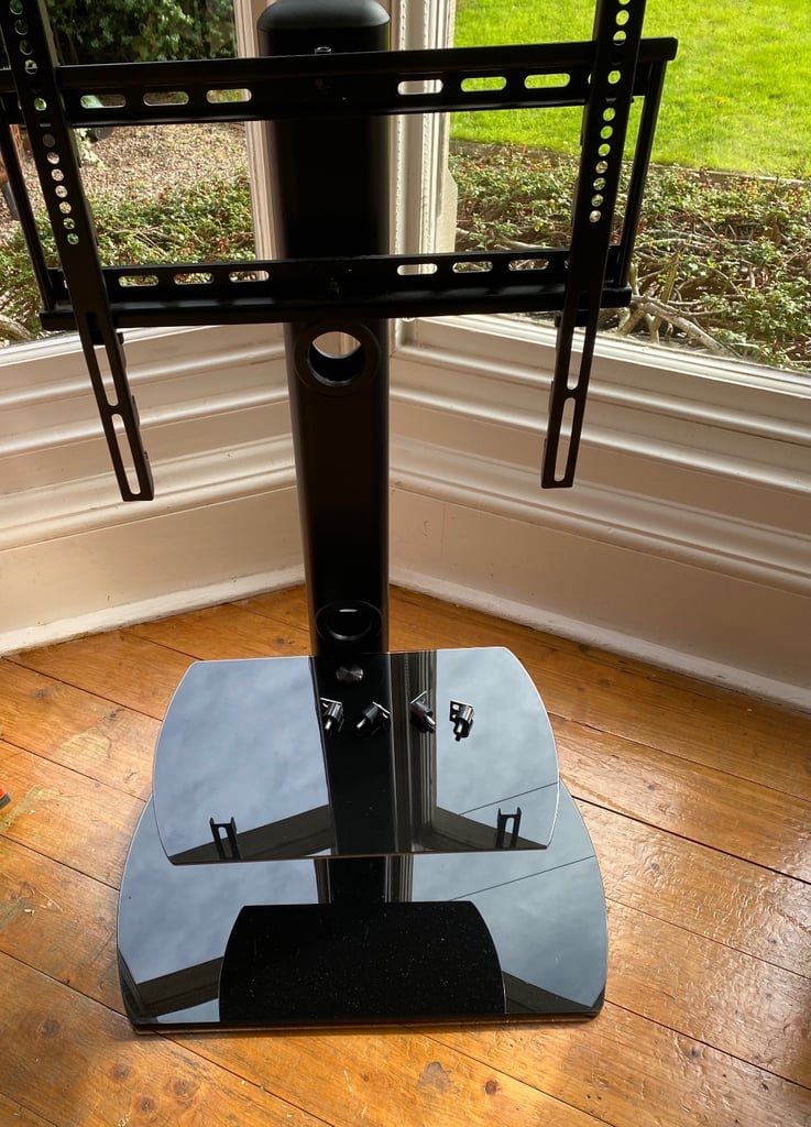 Black Glass TV Stand Excellent Condition 
