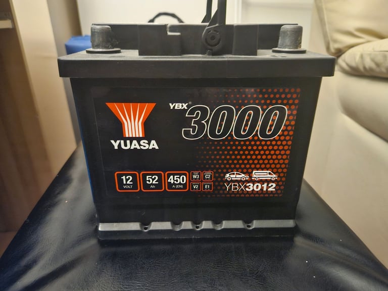 Yuasa YBX3000 car battery.