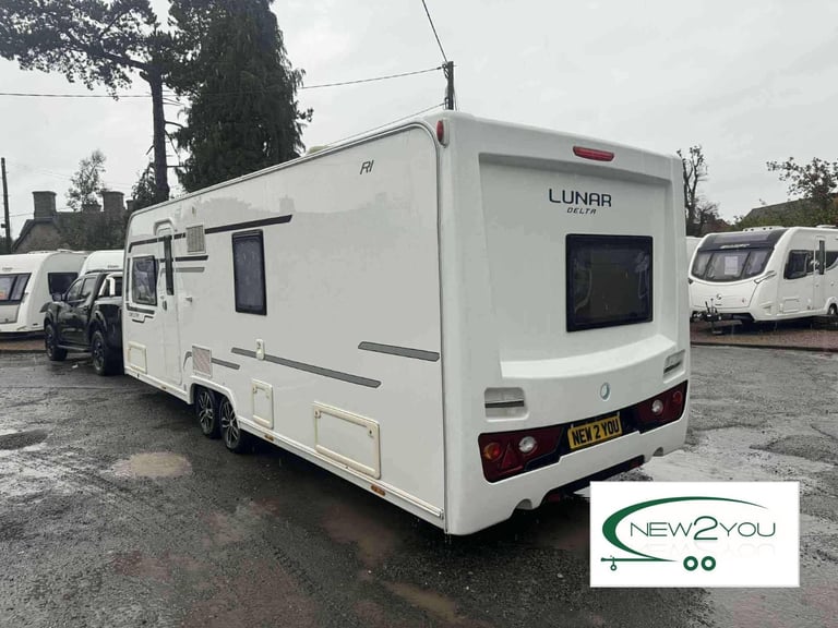 2016 Lunar Delta RI 4 Berth TRASNVERSE BED Caravan - STOCK NO E193