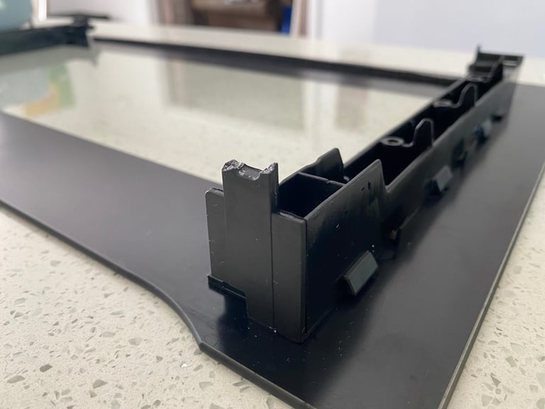 AEG Inox microwave door glass assembly (Ropley SO24)