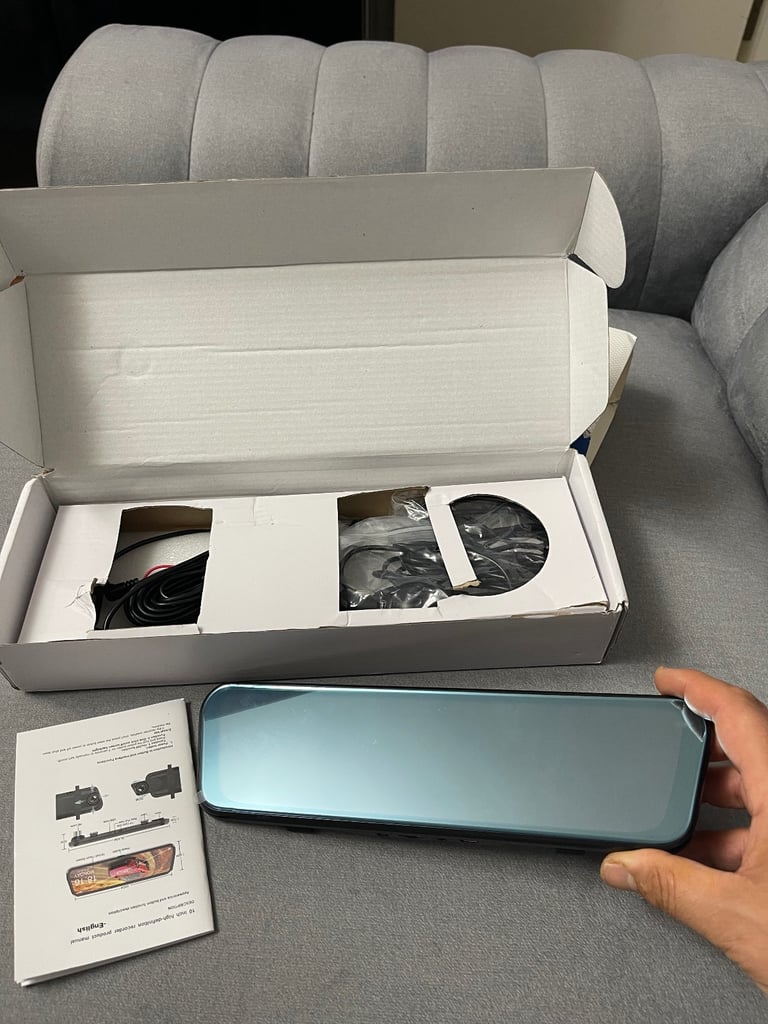 image for Mirror dash camera with 64gb ram front and rear 