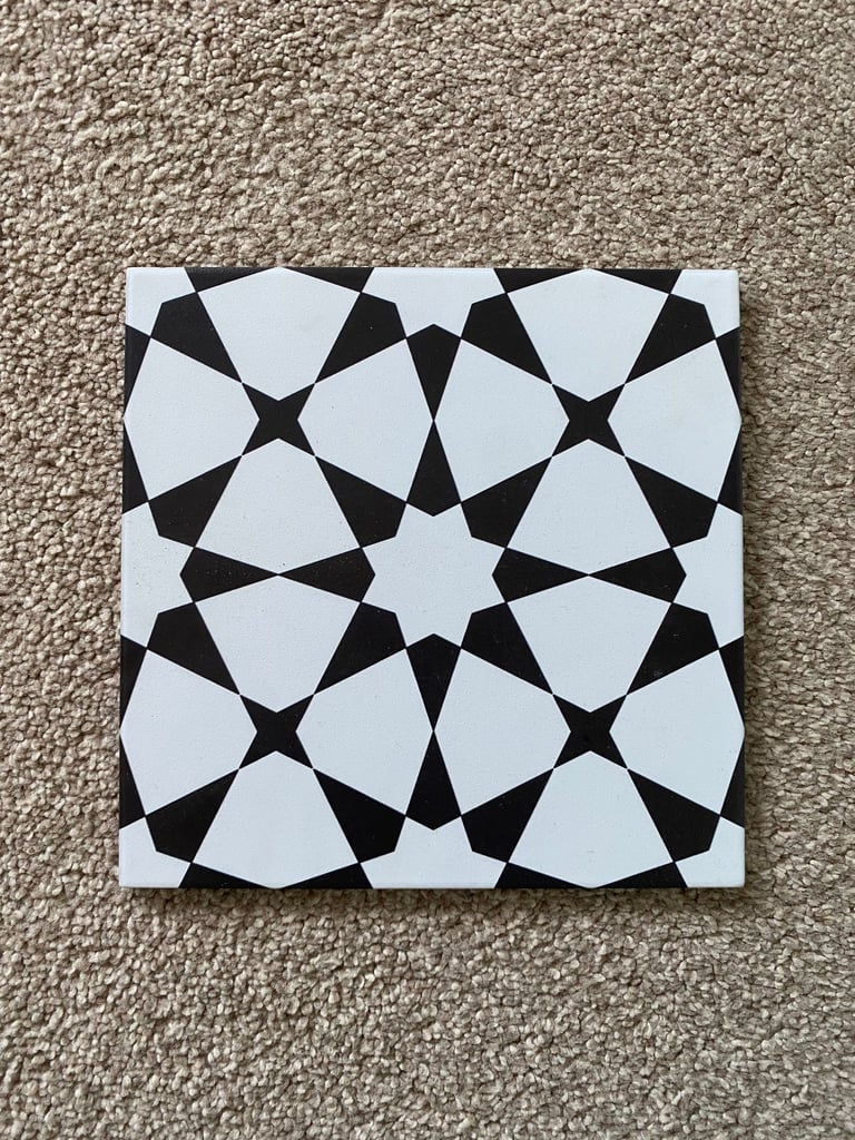 14 Moroccan style black and white tiles 