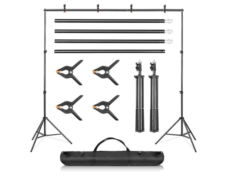 image for Professional  Adjustable Backdrop Stand Kit for Photo and Video with Carrying Bag 