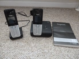 Gigaset C300H / C300A Black Answerphone Base and Extension Cordless Phone