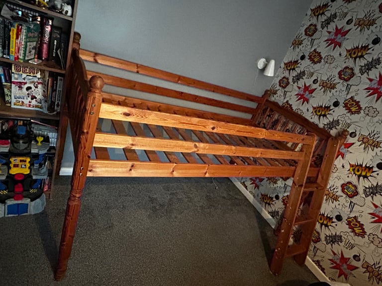 Wooden midsleeper single bed frame