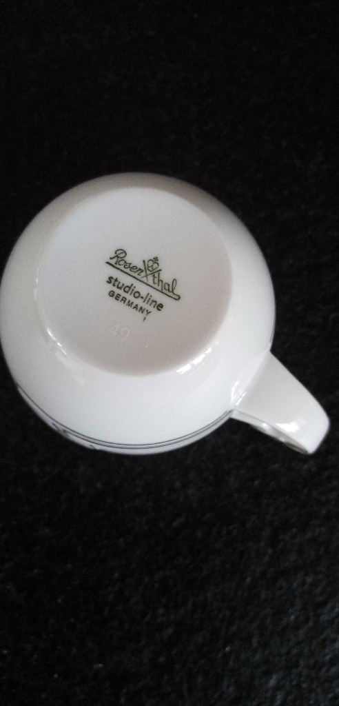 6 brand new Rosenthal White Gold Coffee Cups and Saucers.