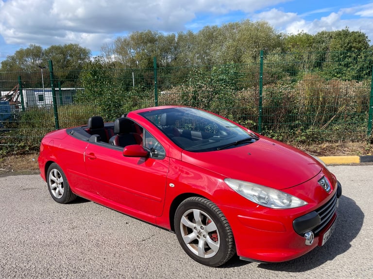 PEUGEOT 307 CC 1.6 ALLURE CONVERTIBLE 08 REG RED MOT MARCH 16TH 2026 SERVICE HISTORY LOW INSURANCE