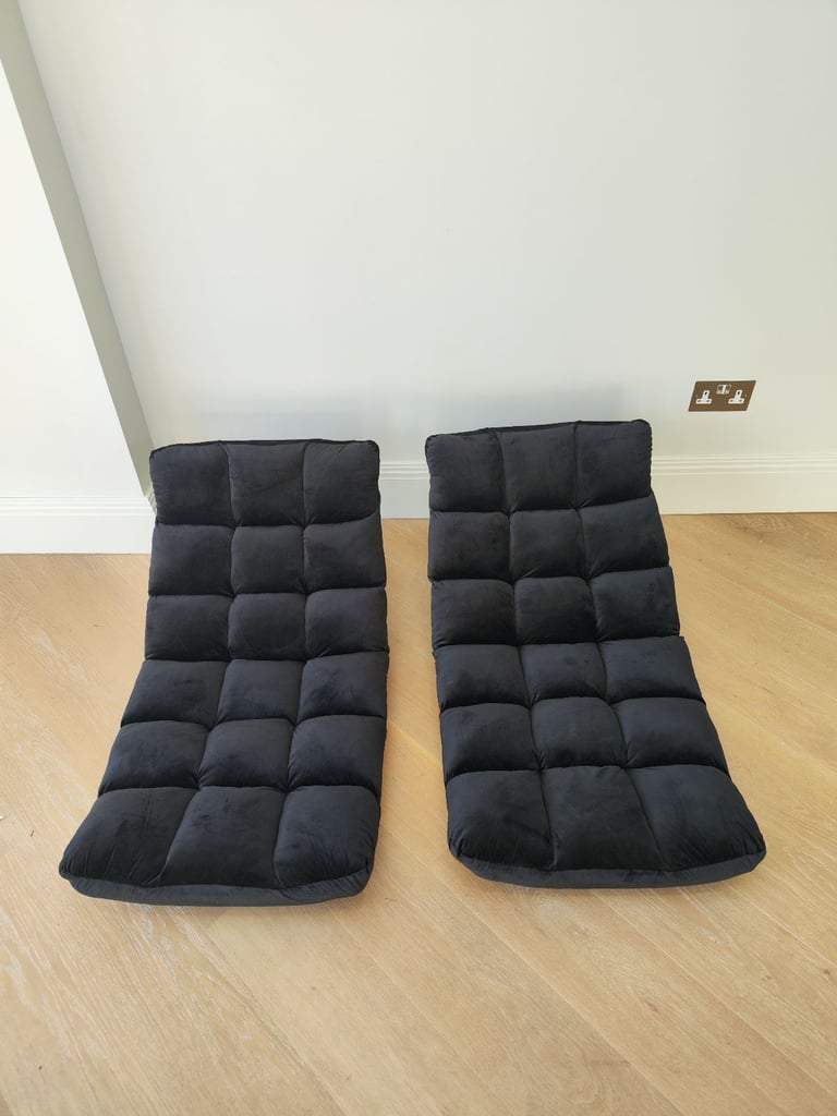 2 x Adjustable Black Floor Chairs