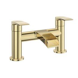 Symphony Round Waterfall Bath Filler Mixer Tap - Brushed Brass RRP £245 Our Price £90