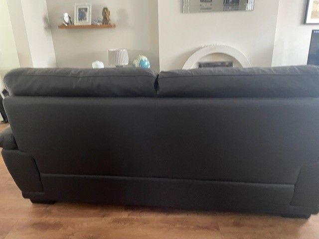 Dark Brown Leather 3 Piece Suite