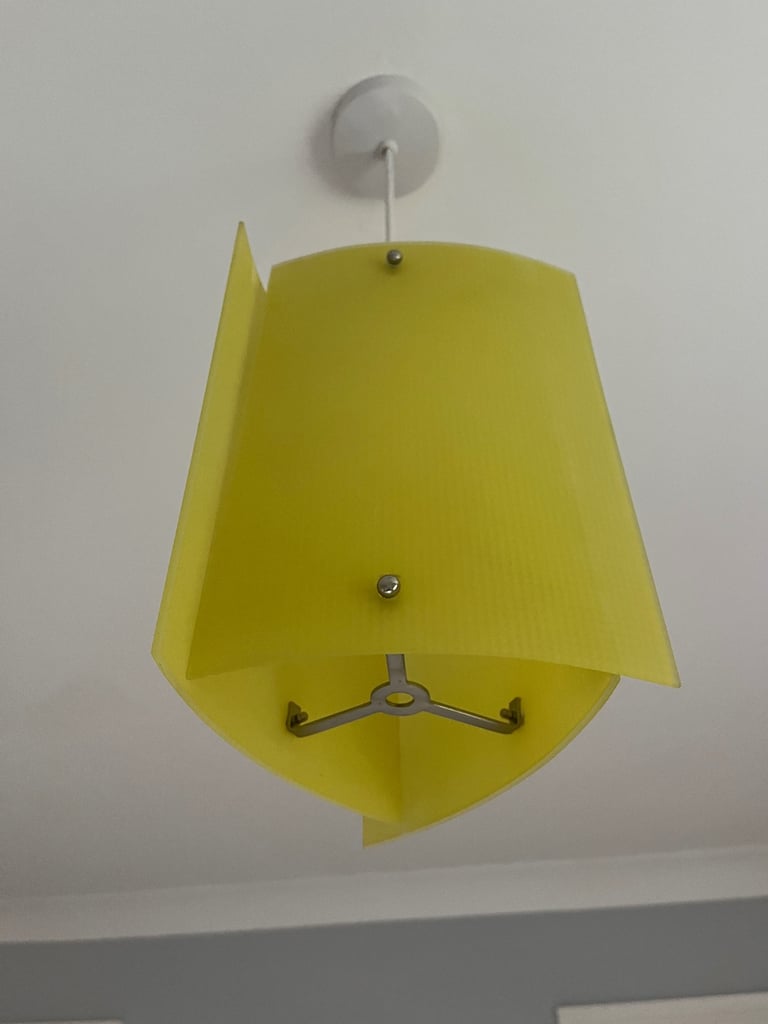Yellow frosted glass lampshade