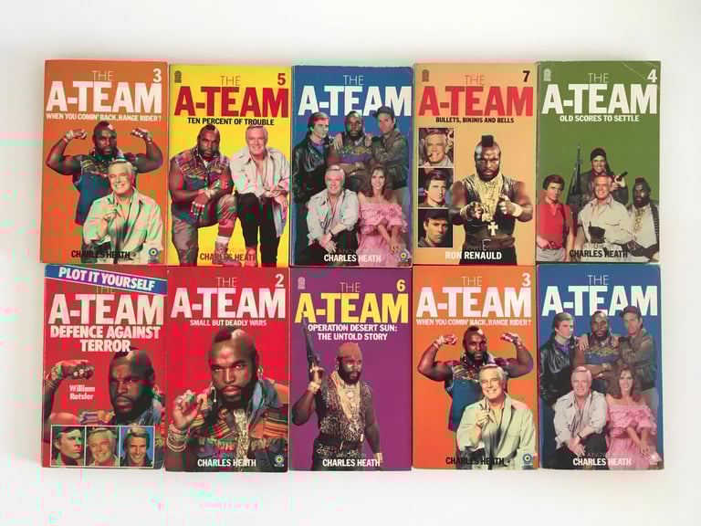image for 10 x VINTAGE 1984 A-TEAM PAPERBACK BOOK BUNDLE NOVELS 1980s 