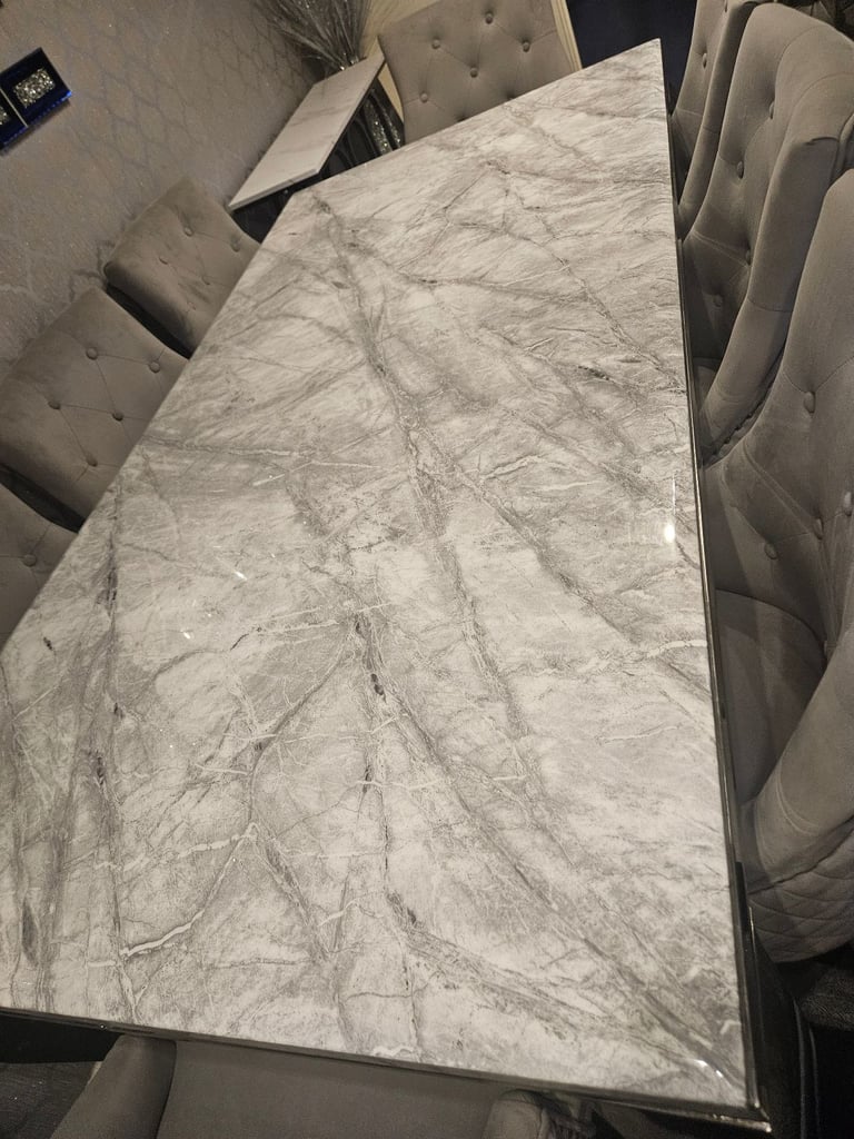 image for Marble dining table and 8 chairs