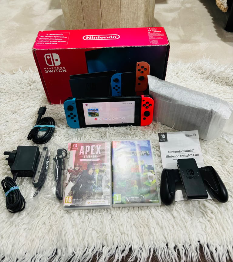 Nintendo Switch V2 Boxed + 2 Games 