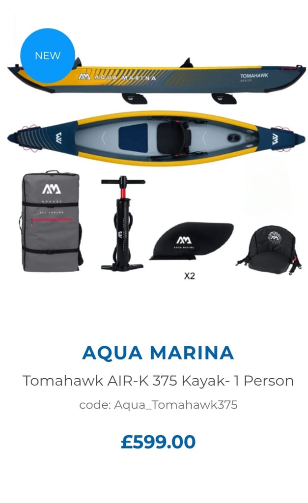 Aqua Marina Tomahawk Air-K inflatable Pro 1 man Kayak