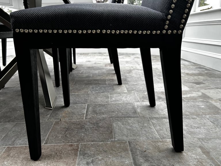 Grey & Black Studded Dining Chairs 
