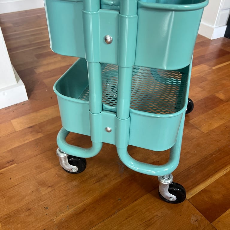 IKEA Raskog Trolley Shelf Set 3-Shelf - Small - Blue/Green Used