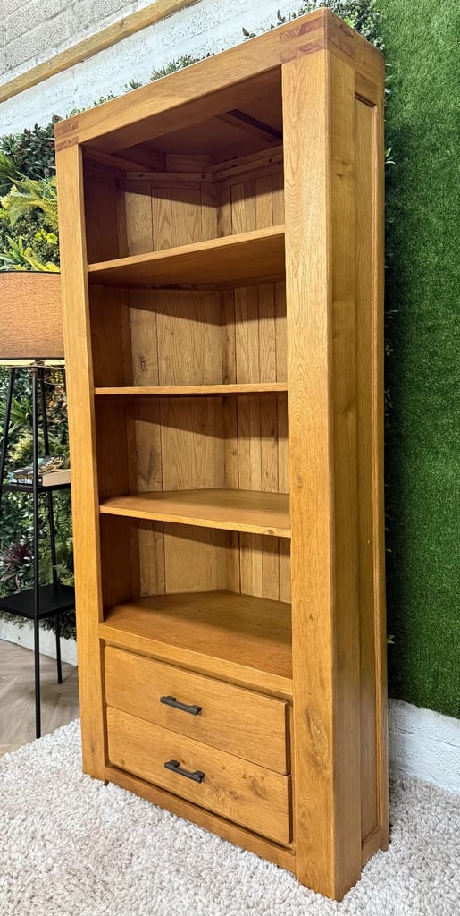 image for Solid oak display cabinet/bookcase