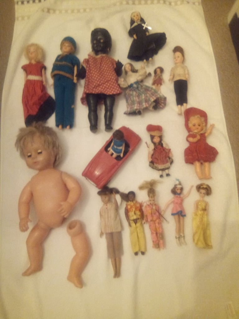 image for Collection of 16 old dolls Inc tiny tears