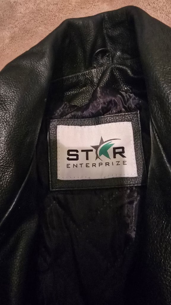 Mens leather motorcycle jacket