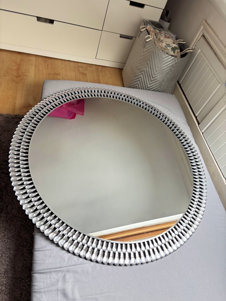 100cm, Dunelm extra large decorative round wall mirror 