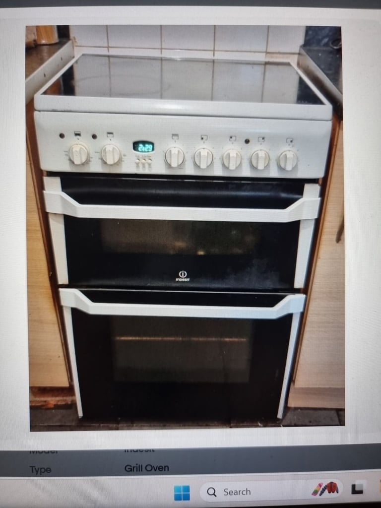 image for Indesit Double Oven Fan Electric 60cm White