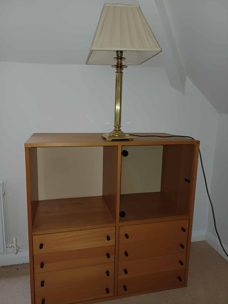 Chest of drawers with two open storage spaces above - 85/85/39cm