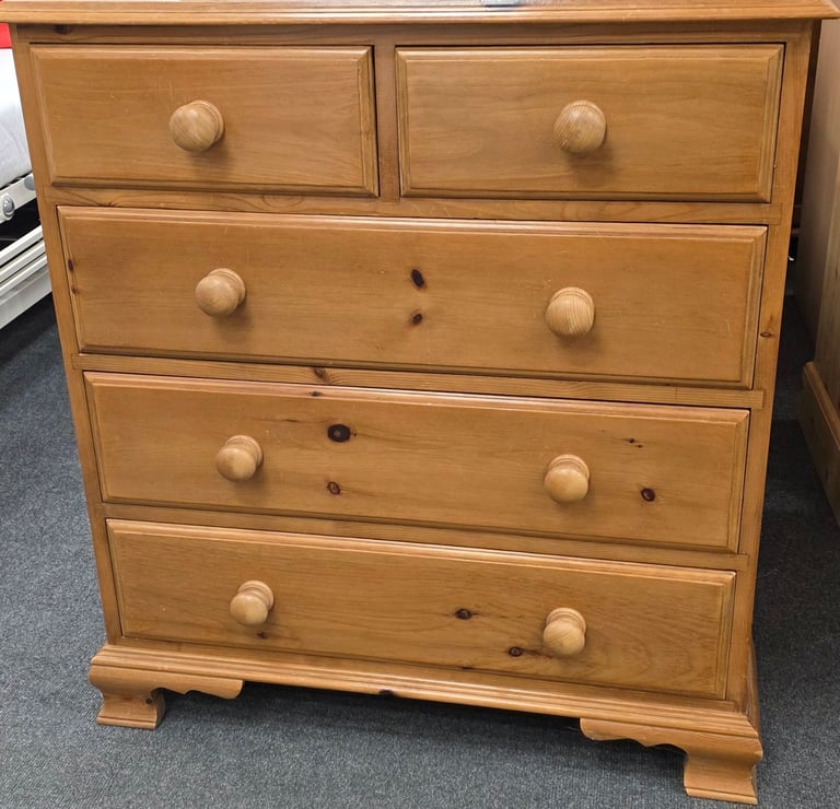image for Wax Pine Five Drawer Chest
